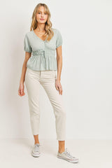 Front Tie Cut Edge Top | Mixtshop LLC