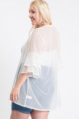 Ruffle Sleeve Open Cardigan | Mixtshop LLC