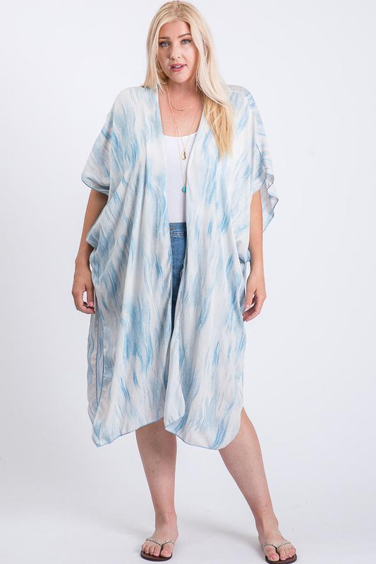 Zebra Print Short Sleeve Maxi Kimono | Mixtshop LLC