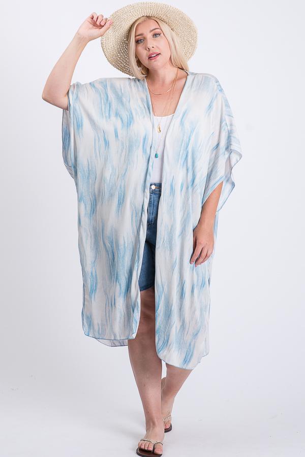 Zebra Print Short Sleeve Maxi Kimono | Mixtshop LLC