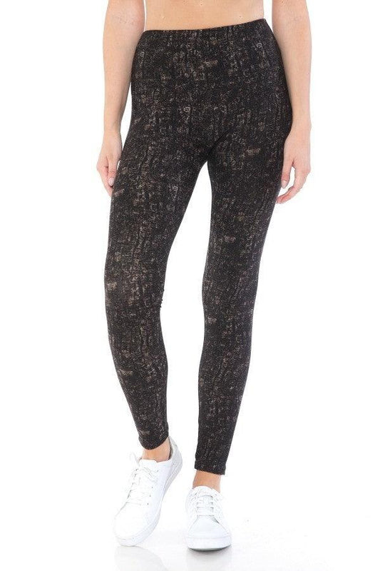 Yoga Style Banded Lined Multi Printed Knit Legging With High Waist | Mixtshop LLC