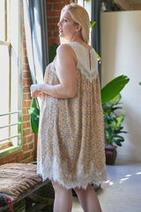 Plus Printed Round Neck Sleeveless Mini Dress | Mixtshop LLC