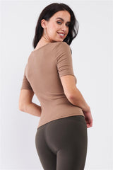 Light Ribbed Crew Neck Short Sleeve Basic Tee | Mixtshop LLC