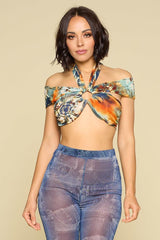 Sexy Crop Halter Top, Self-tie | Mixtshop LLC