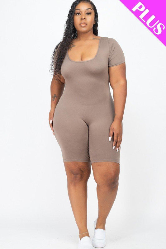 Plus Size Short Sleeve Bodycon Romper | Mixtshop LLC
