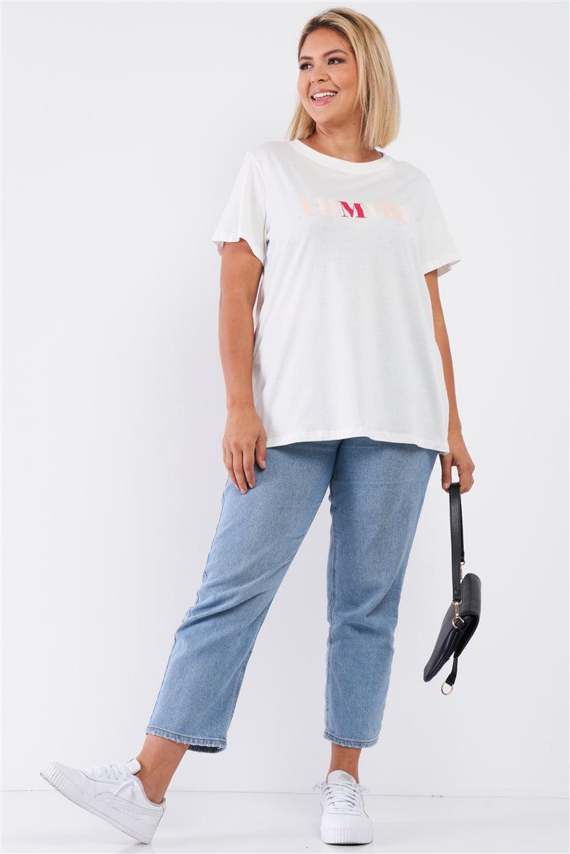 Off-white Admire Print Logo Detail Crew Neck Relaxed Fit Top | Mixtshop LLC