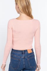 V-neck Front Knotted Crop Sweater | Mixtshop LLC
