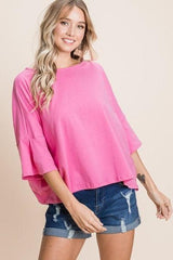 Solid Cotton Casual Top | Mixtshop LLC