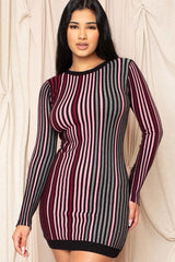 Multi-color Striped Ribbed Dress | Mixtshop LLC