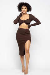 High Slit Skirt Set | Mixtshop LLC