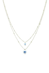 Seed Bead Evil Eye Pendant Layered Necklace | Mixtshop LLC