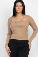 Shirred Square Neck Top | Mixtshop LLC