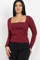 Shirred Square Neck Top | Mixtshop LLC