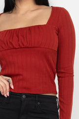 Shirred Square Neck Top | Mixtshop LLC