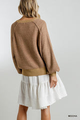 Puff Sleeve Boat Neck Sweater | Mixtshop LLC