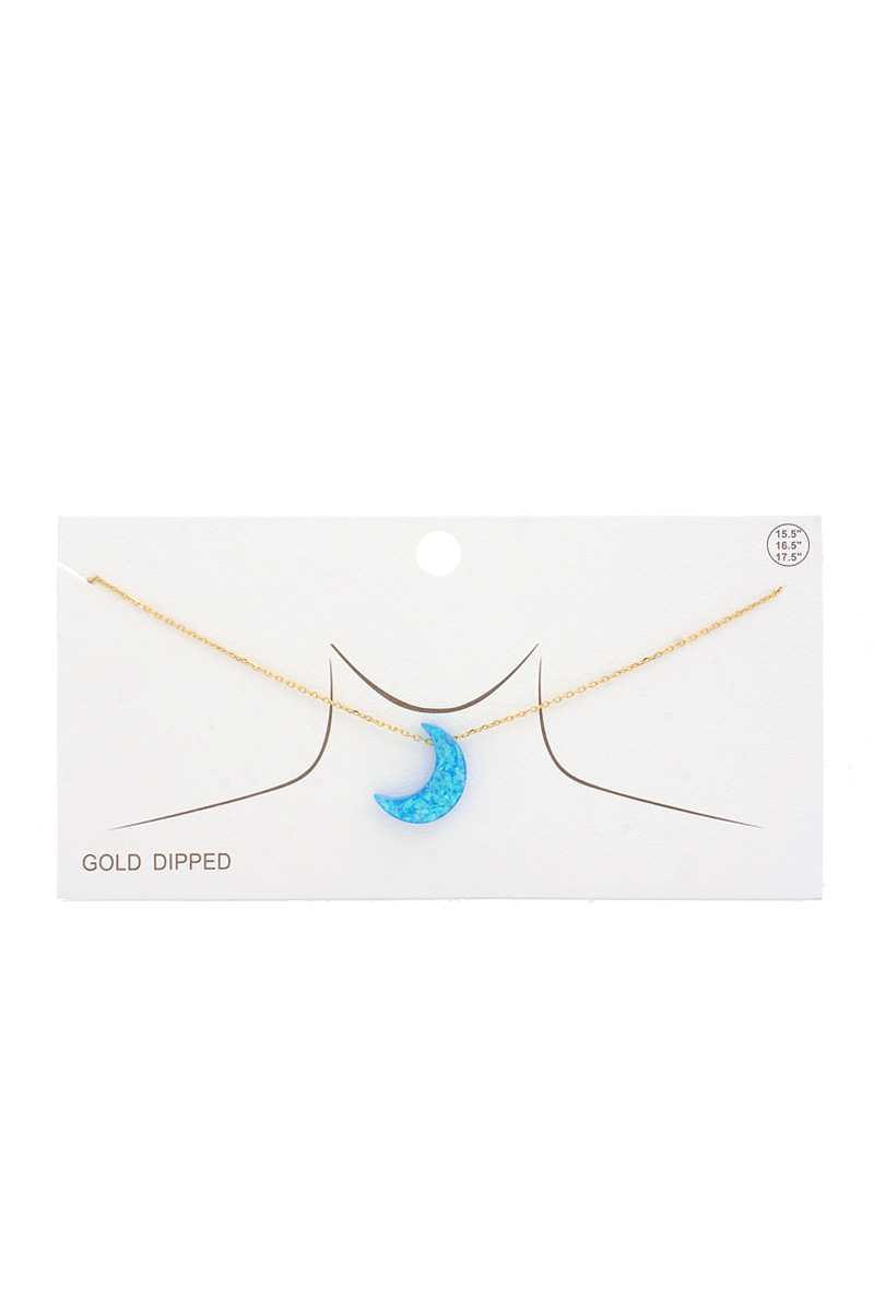 Iridescent Moon Gold Dipped Necklace | Mixtshop LLC