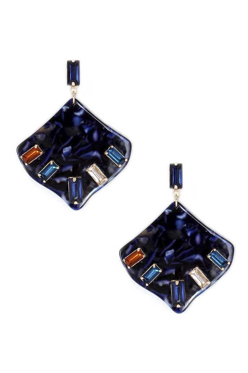 Acetate Rhinestone Square Dangle Earring | Mixtshop LLC
