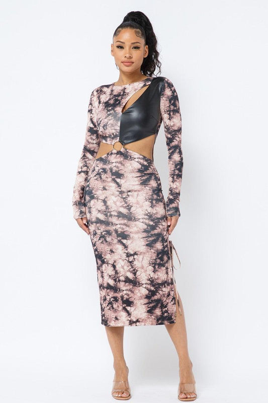 Tie Dye Long Sleeve Midi Dress | Mixtshop LLC