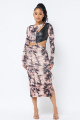 Tie Dye Long Sleeve Midi Dress | Mixtshop LLC