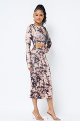 Tie Dye Long Sleeve Midi Dress | Mixtshop LLC