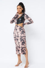 Tie Dye Long Sleeve Midi Dress | Mixtshop LLC
