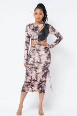 Tie Dye Long Sleeve Midi Dress | Mixtshop LLC