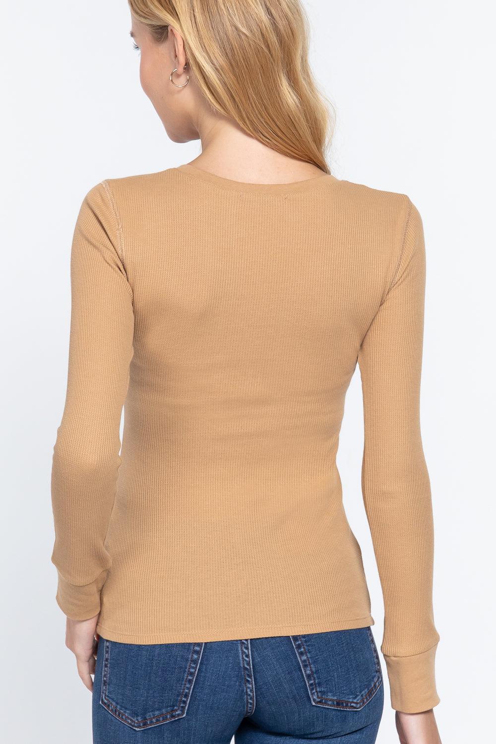Long Slv Henley Thermal Top | Mixtshop LLC