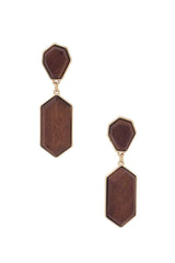 Geometric Wood Post Drop Earring | Mixtshop LLC