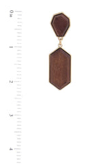 Geometric Wood Post Drop Earring | Mixtshop LLC