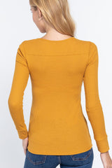 Long Slv V-neck Placket Thermal Top | Mixtshop LLC