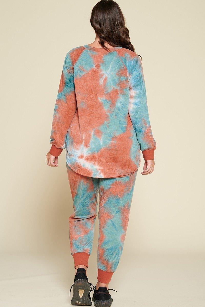 Tie-dye Printed French Terry Knit Loungewear Sets | Mixtshop LLC
