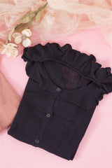 Round Neck Bertha Collar Button-front Cardigan | Mixtshop LLC