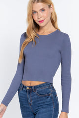 Long Slv Open Back Sweater Top | Mixtshop LLC