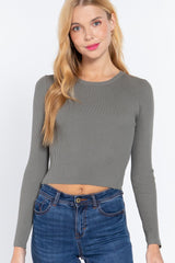 Long Slv Open Back Sweater Top | Mixtshop LLC