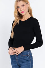 Long Slv Open Back Sweater Top | Mixtshop LLC
