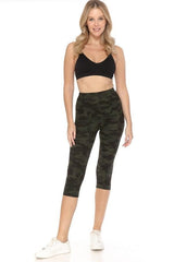Multi-color Print, Cropped Capri Leggings In A Fitted Style With A Banded High Waist | Mixtshop LLC
