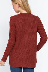 Long Slv Open Front Sweater Cardigan | Mixtshop LLC