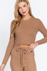 Long Slv Crew Neck Sweater Top | Mixtshop LLC