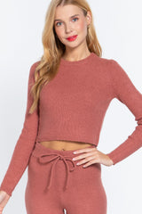 Long Slv Crew Neck Sweater Top | Mixtshop LLC