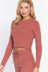 Long Slv Crew Neck Sweater Top | Mixtshop LLC