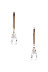Metal Rectangle Clear Stone Dangle Earring | Mixtshop LLC