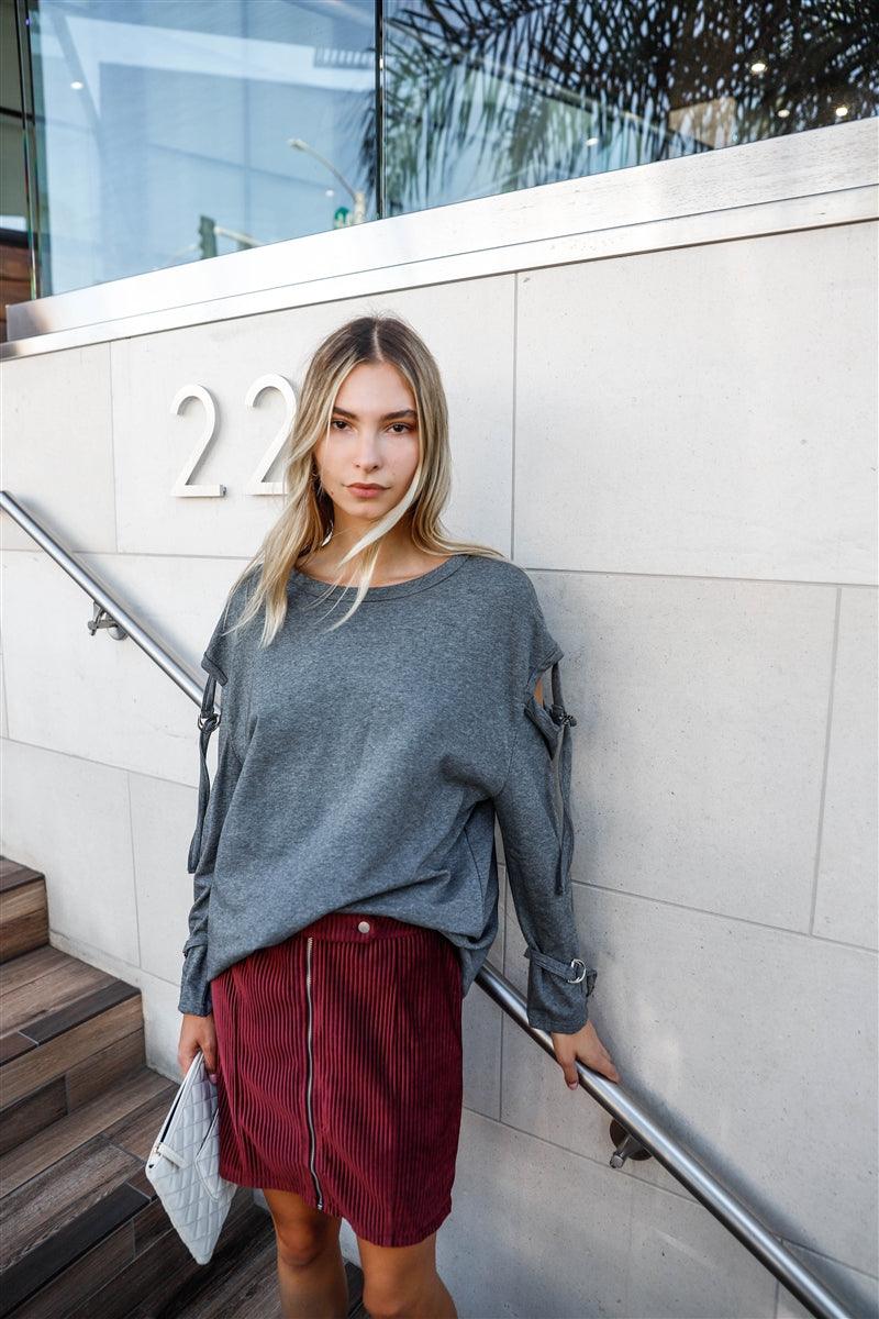 Long Sleeve Cut-out Sweater | Mixtshop LLC