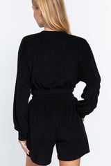 Elasticized Hem Terry Towelling Top | Mixtshop LLC