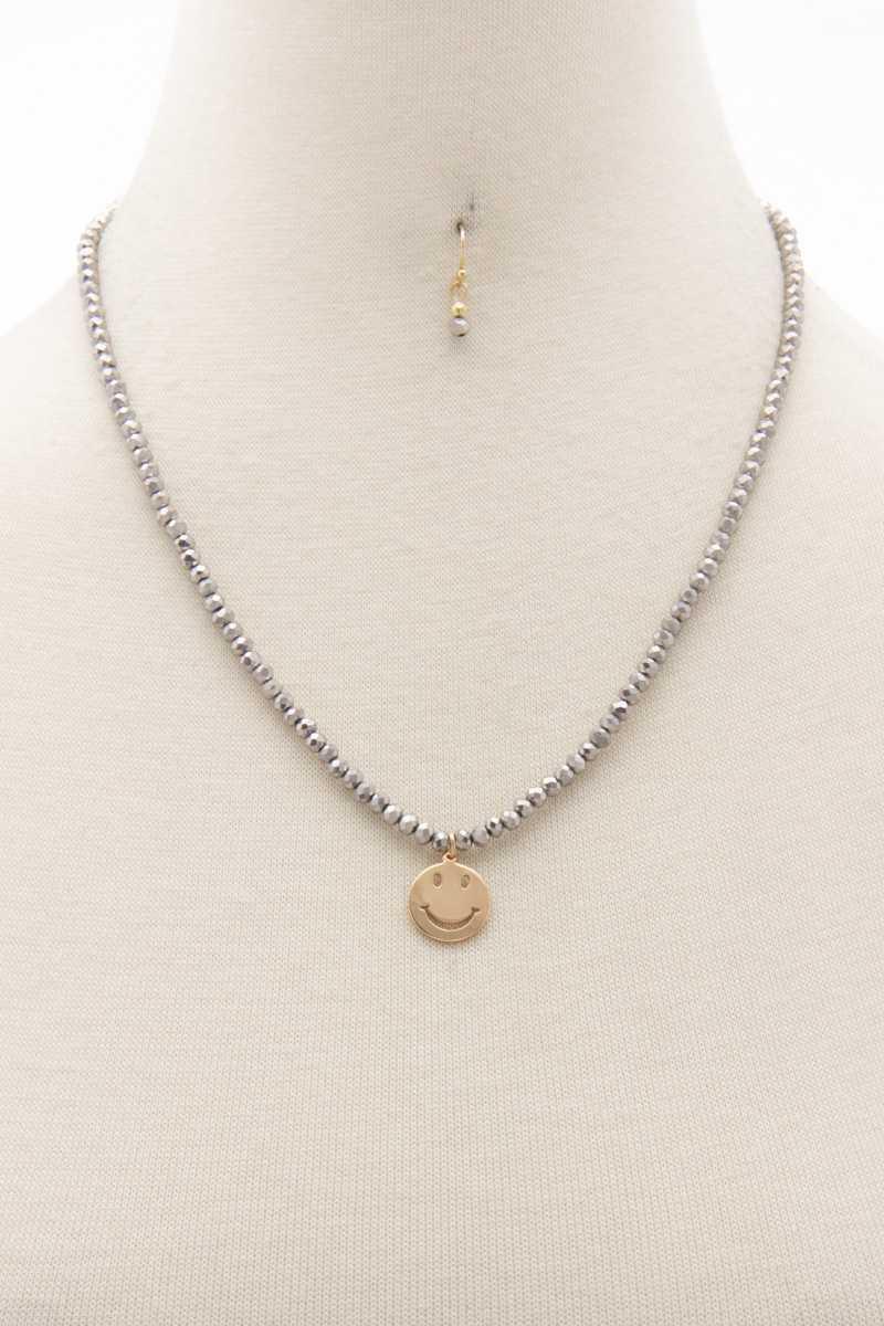 Happy Face Charm Beaded Necklace | Mixtshop LLC