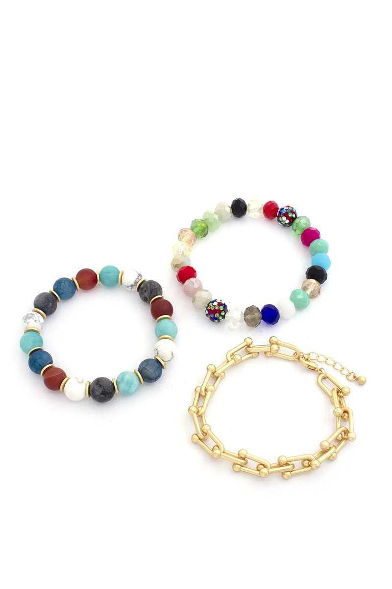 U Link Stone Beaded Bracelet Set. | Mixtshop LLC