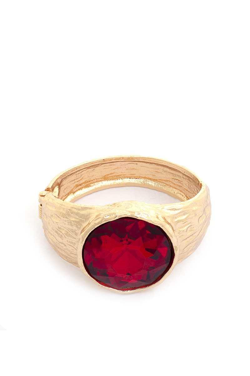 Oval Crystal Metal Cuff Bracelet | Mixtshop LLC