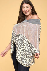 Multi Print Oversized V-neckline | Mixtshop LLC