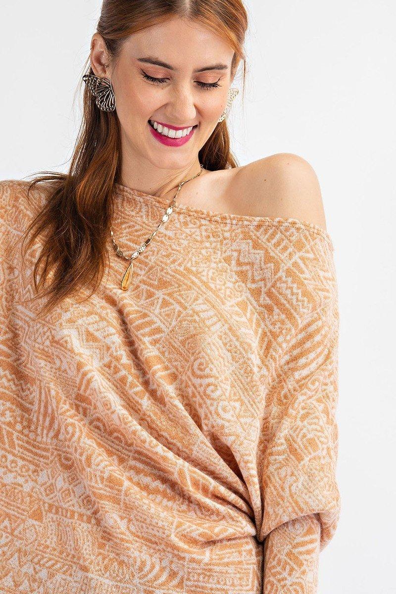 Tribal Printed Knit Top | Mixtshop LLC