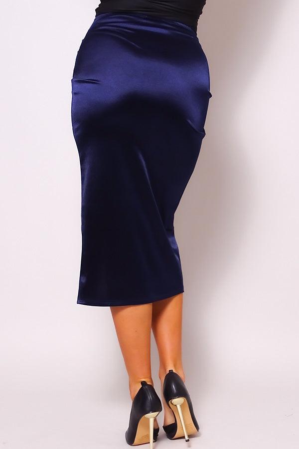 Sexy Gathered Front Crossover Midi Skirt | Mixtshop LLC