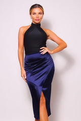 Sexy Gathered Front Crossover Midi Skirt | Mixtshop LLC